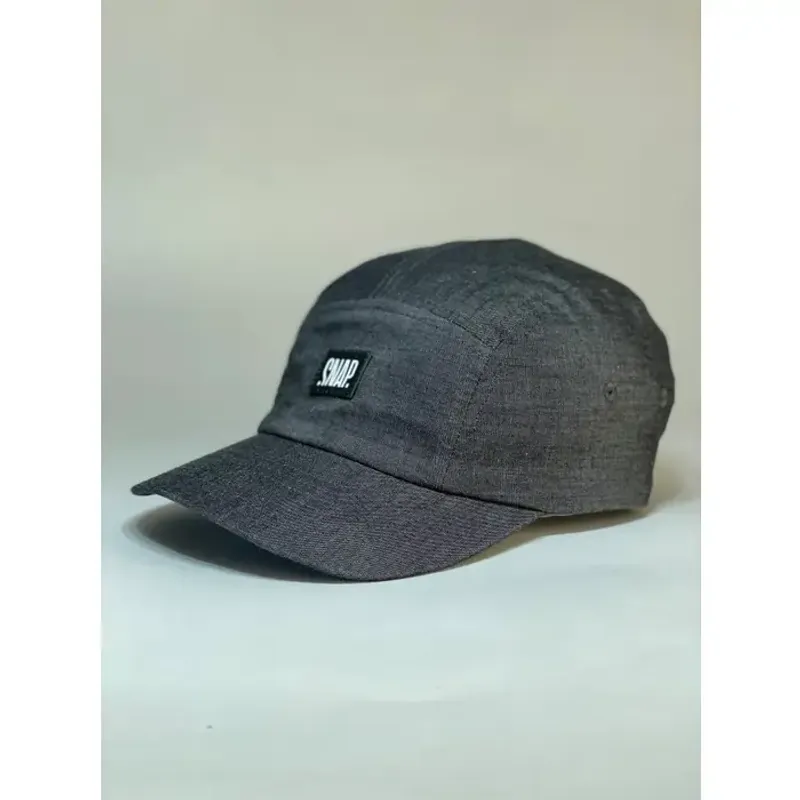 Snap 5 Panel Cap black denim