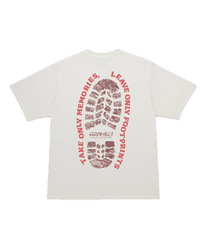 Gramicci Footprints Tee Pigment Dyed natural pigment